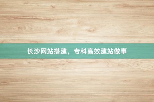 长沙网站搭建，专科高效建站做事