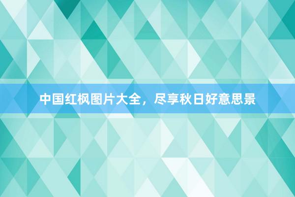 中国红枫图片大全，尽享秋日好意思景